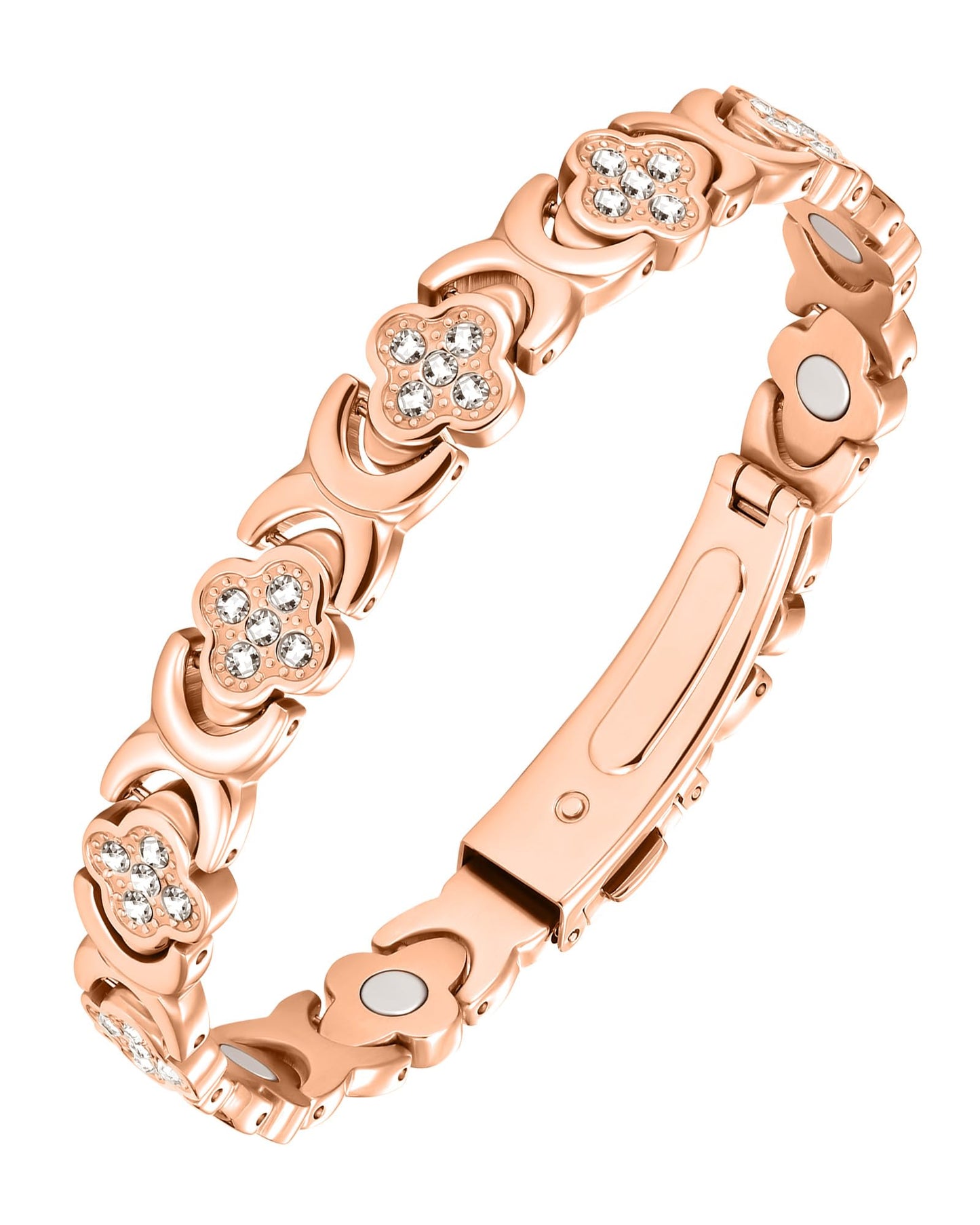 Pulsera magnética de cobre puro para mujer, con imanes de 3500 gauss