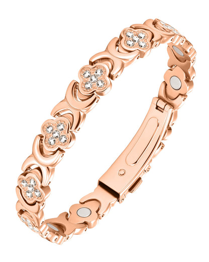 Pulsera magnética de cobre puro para mujer, con imanes de 3500 gauss