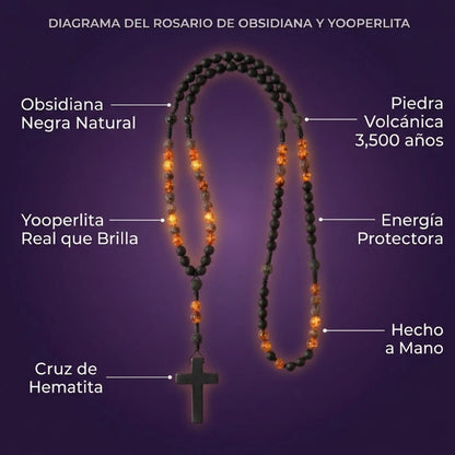 🖤✝️ Rosario Obsidiana Yooperlita — Protección Sagrada