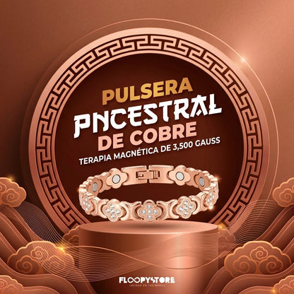 Pulsera magnética de cobre puro para mujer, con imanes de 3500 gauss