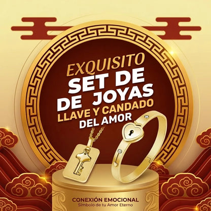 Set de collar y pulsera con cerradura para parejas
